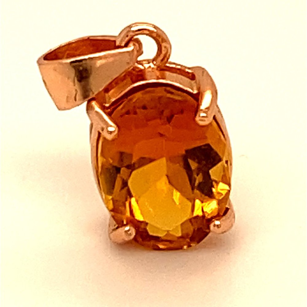Rare Orange Tourmaline 1.55ct Rose Gold Pendant